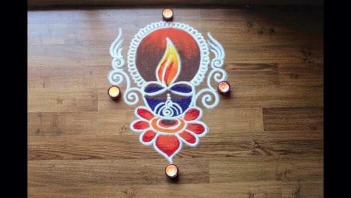 Small hand free Rangoli Designs with dots for daily use