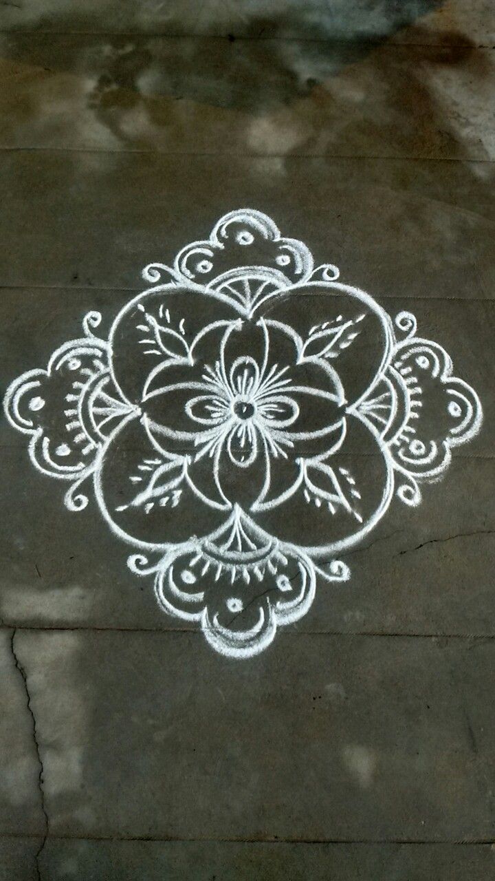 Rangoli Designs With Chalk Simple Rangoli Designs With Chalk Piece In 2021