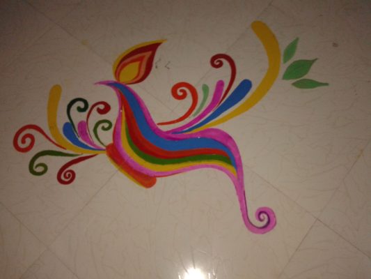 Rangoli designs for floor with paint