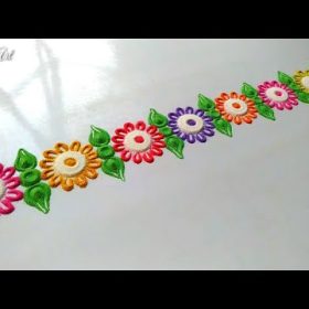 Straight Line Rangoli Designs