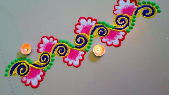 Straight Line Rangoli Designs