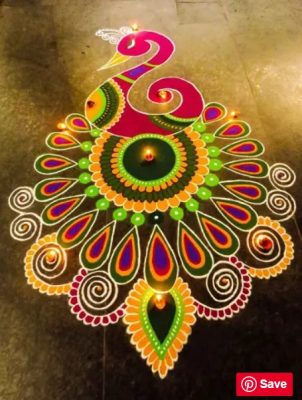 Rangoli designs with paint on floor images