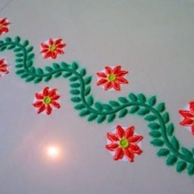 Straight Line Rangoli Designs