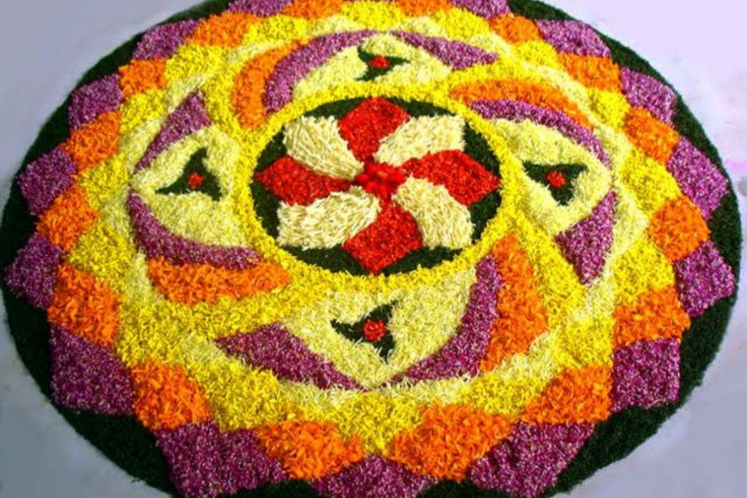 Onam Pookalam Drawing