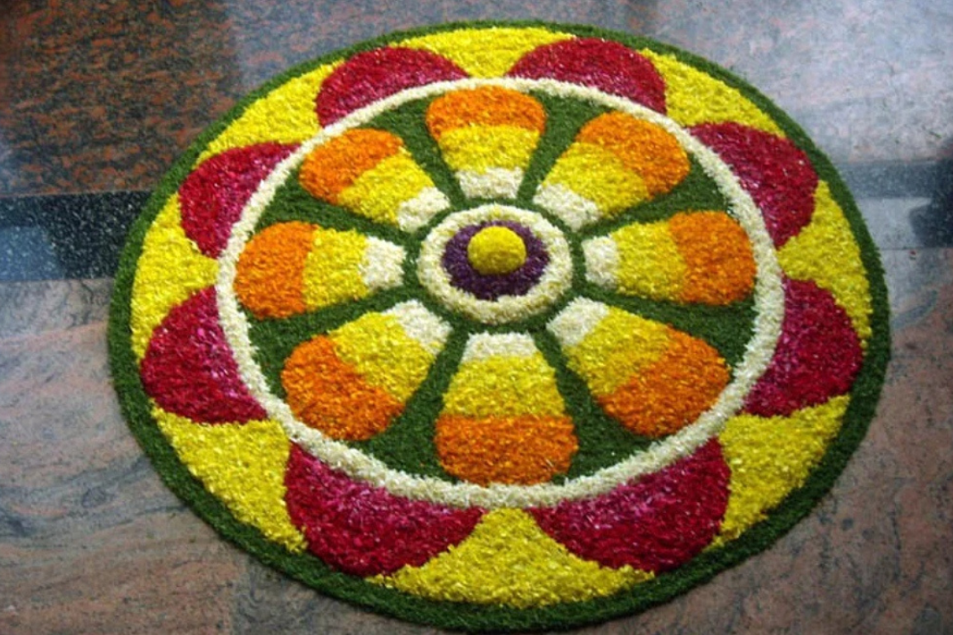 Onam Pookalam Drawing