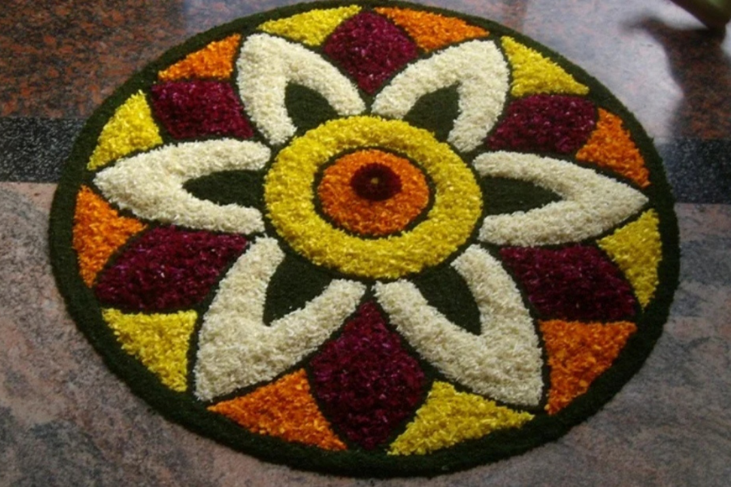 Onam Pookalam Drawing