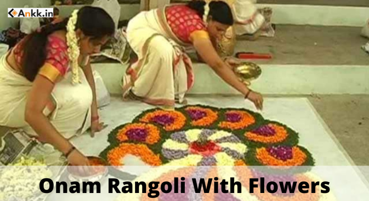 Onam Rangoli with Flowers